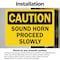 Signmission Sound Horn Proceed Slowly Caution Sign, Vinyl Decal, 14in W x 10in L, 2PK OS-2PACK-CS-D-1014-L-19233 - alternate 5
